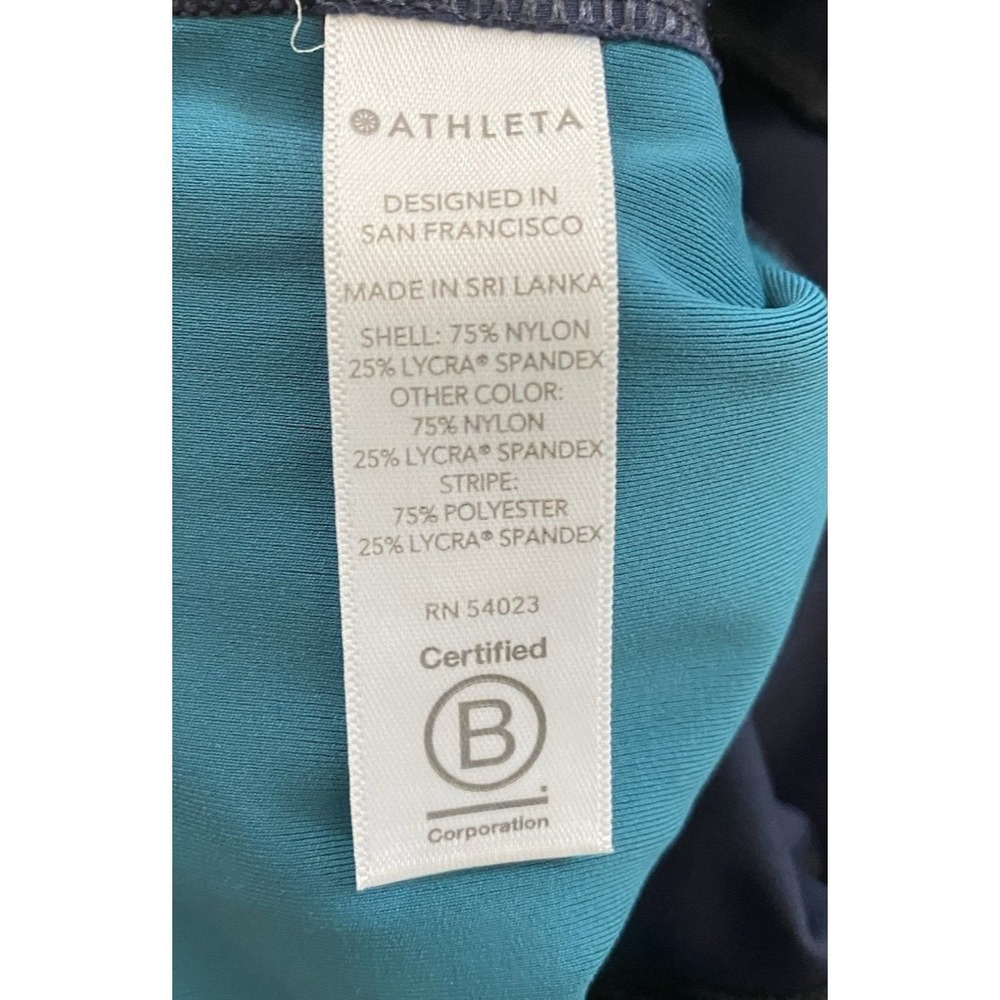 Athleta Womens Leggings Teal Green Navy & Soft Green Size XS Waist Pocket - Picture 7 of 10